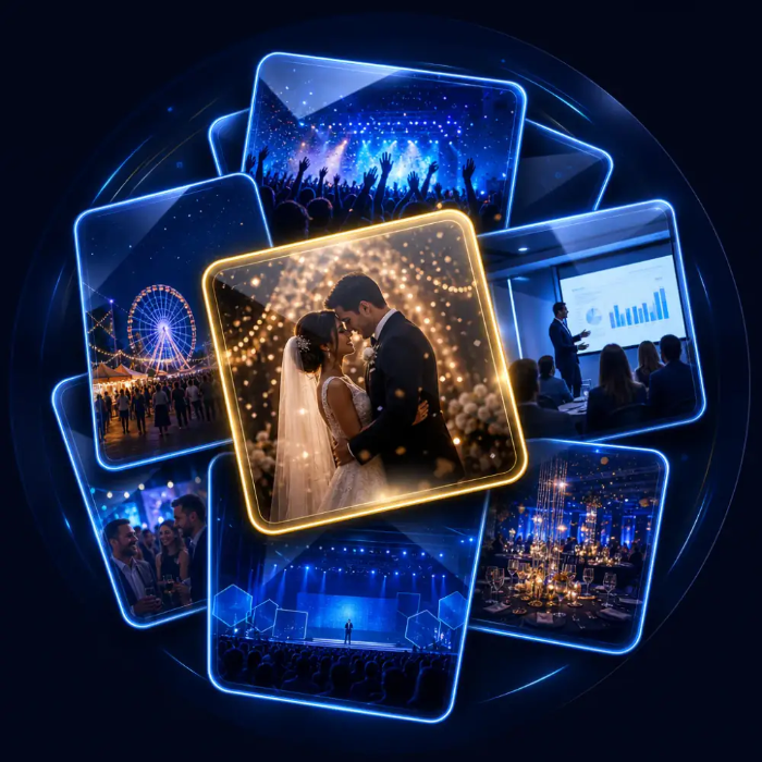 Cam-Shot Studio event gallery with stacked photo thumbnails ready to open and edit